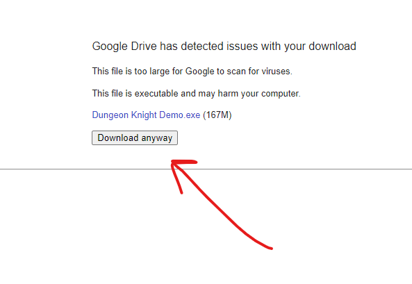 Download button on Google Drive